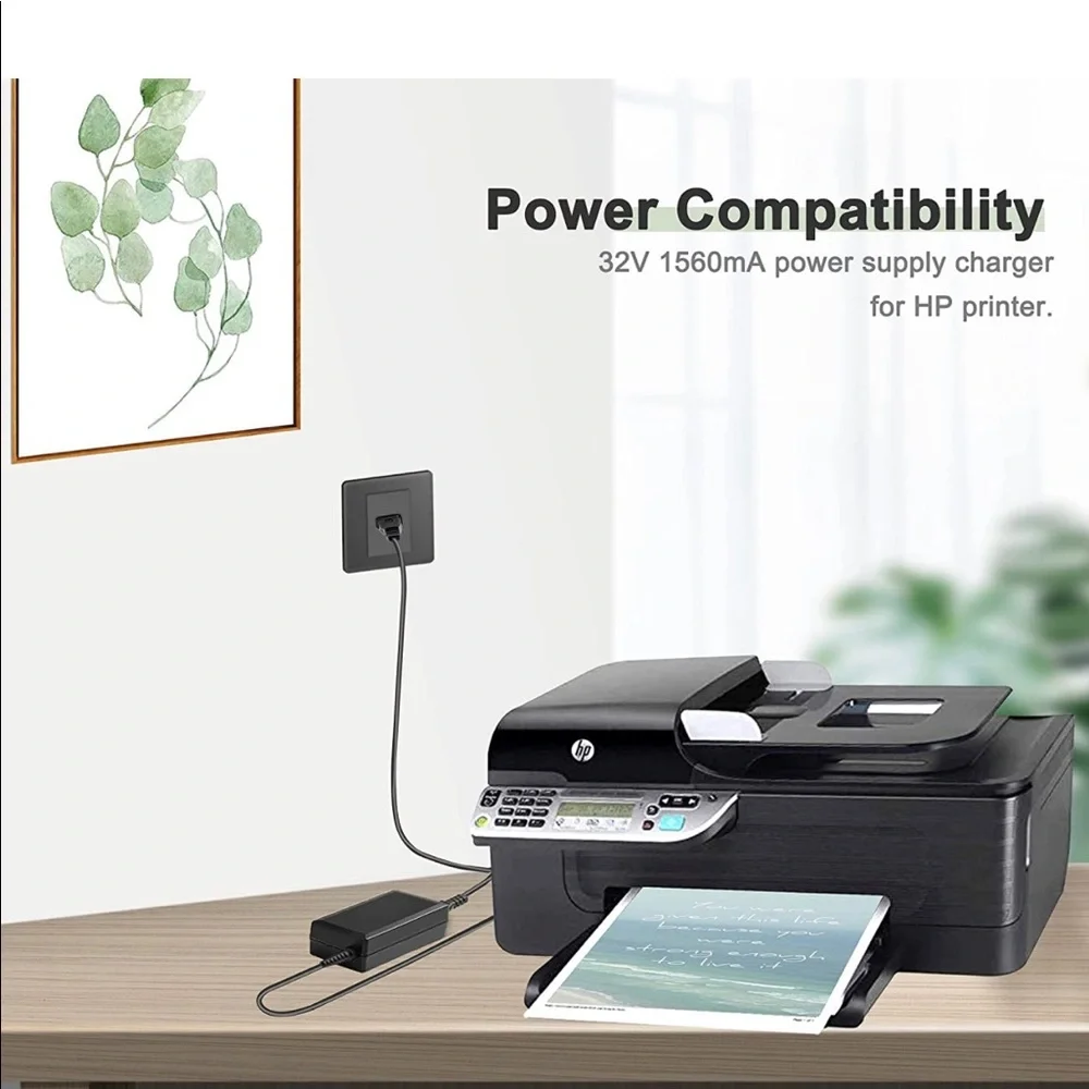 Hp printer Charger color black with on plug purple